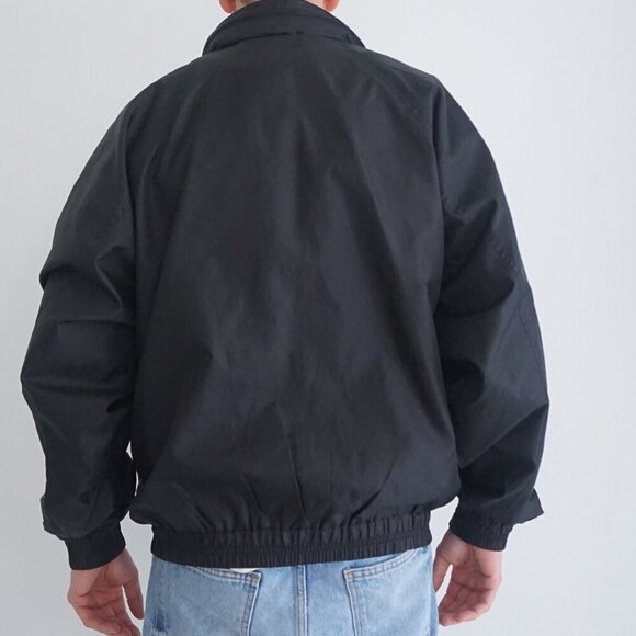 Vintage Avon Sportswear black Navy Coast To Coast Services Zip Up Nylon Jacket M - Picture 3 of 4